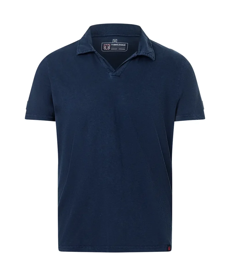 Timezone Cotton Linen Blend Poloshirt, Total Eclipse - Image 3