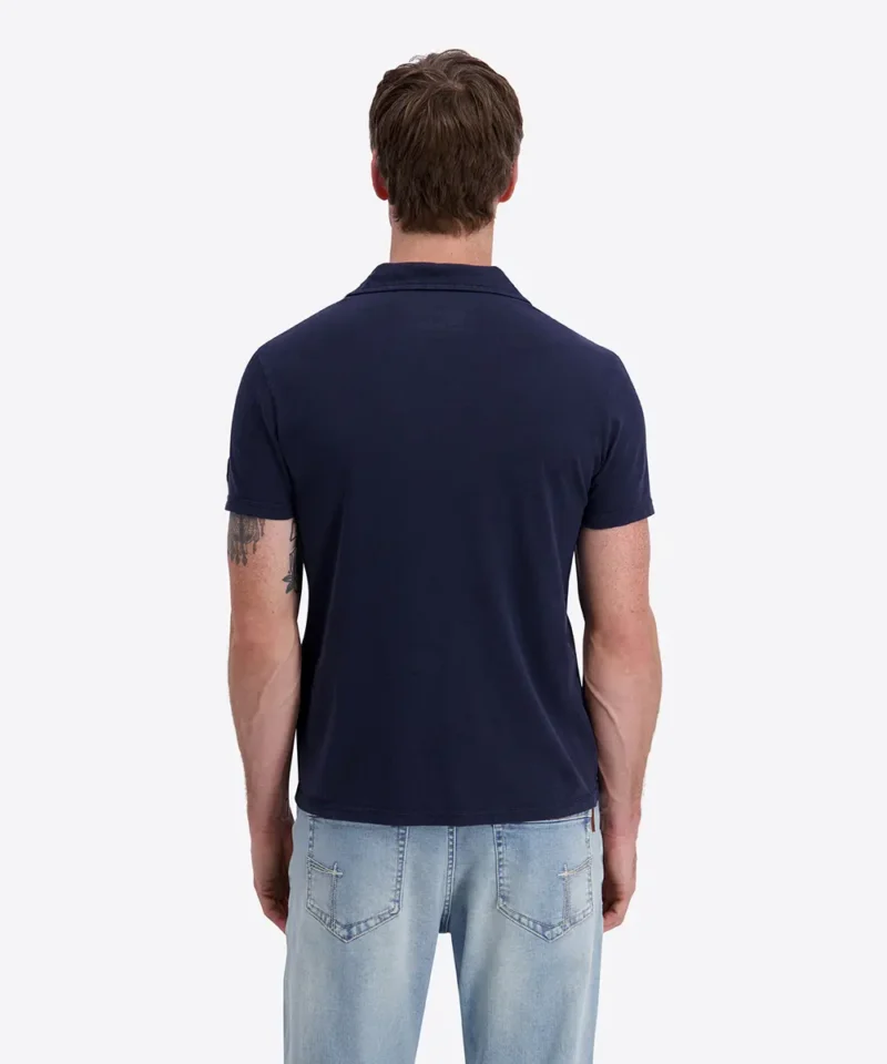 Timezone Cotton Linen Blend Poloshirt, Total Eclipse - Image 4