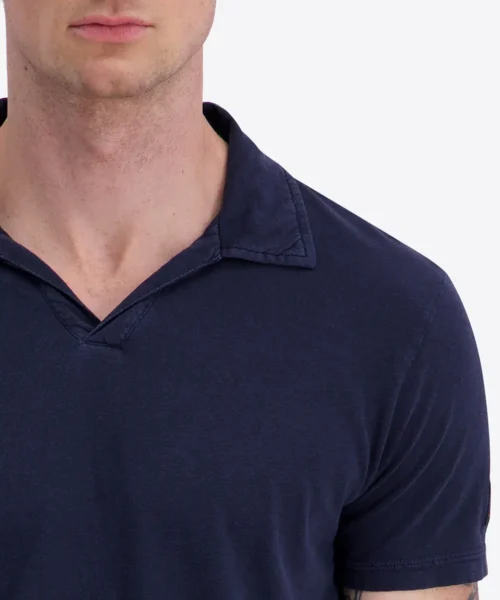 Timezone Cotton Linen Blend Poloshirt Dark Navy - Image 5