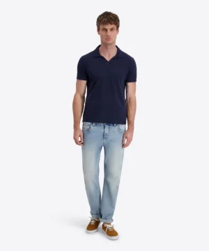 Alternative view of Timezone Cotton Linen Blend Poloshirt, Total Eclipse