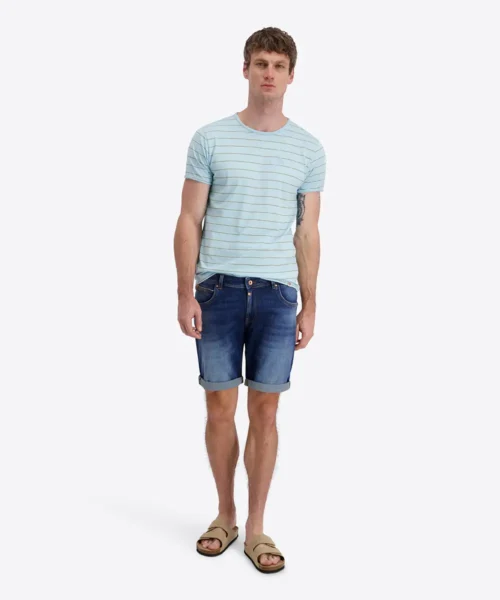 Alternative view of Timezone  Slim Scott Denim Shorts, Middle Blue Wash