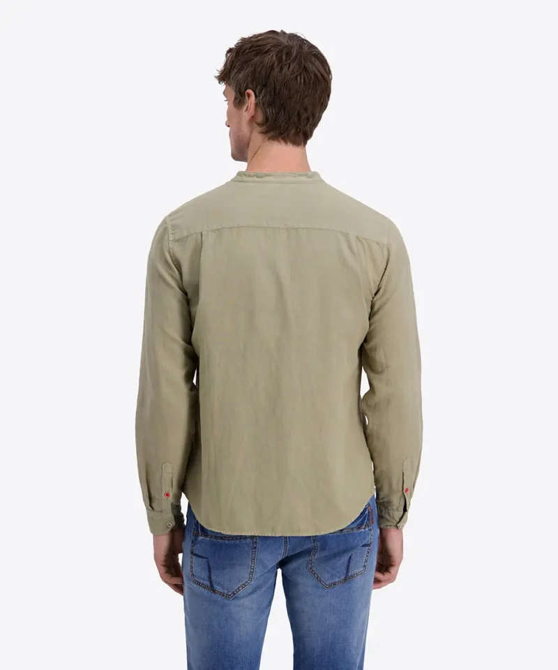 Timezone Stand-up-collar Shirt , Light Khaki - Image 4