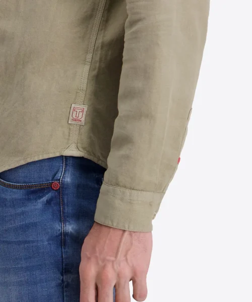 Timezone Stand-up-collar Shirt , Light Khaki image4