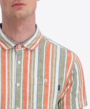 Timezone Cotton / Linen Blend Short Sleeve Shirt, Multi Stripe image2