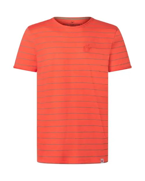 Timezone  Pin Stripe T-Shirt 20336.6233-3 Hot Coral