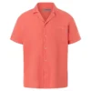 Timezone  Linen Blend Shirt, Hot Coral