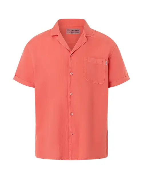 Timezone  Linen Blend Shirt 30172.6110-29 Hot Coral