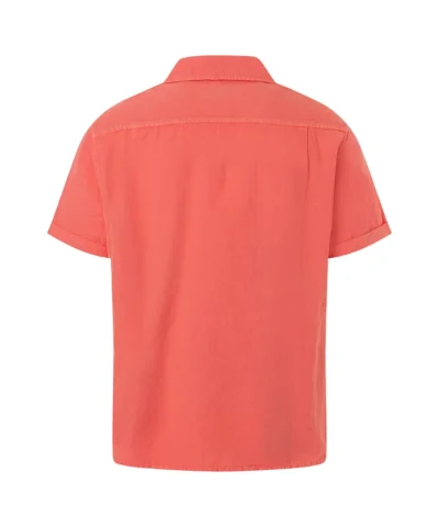Alternative view of Timezone  Linen Blend Shirt, Hot Coral