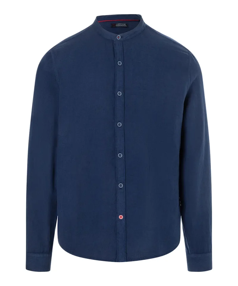 Timezone Stand-up-collar Shirt , Iris Blue - Image 3