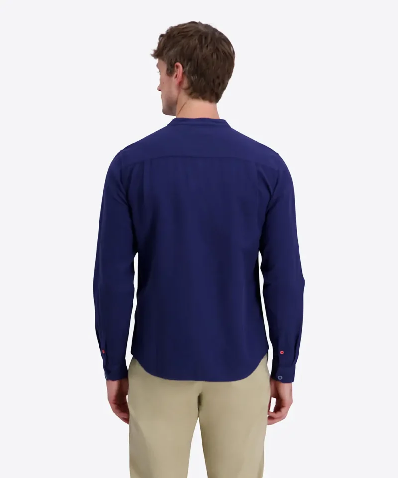 Timezone Stand-up-collar Shirt , Iris Blue - Image 4