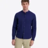 Timezone Stand-up-collar Shirt , Iris Blue