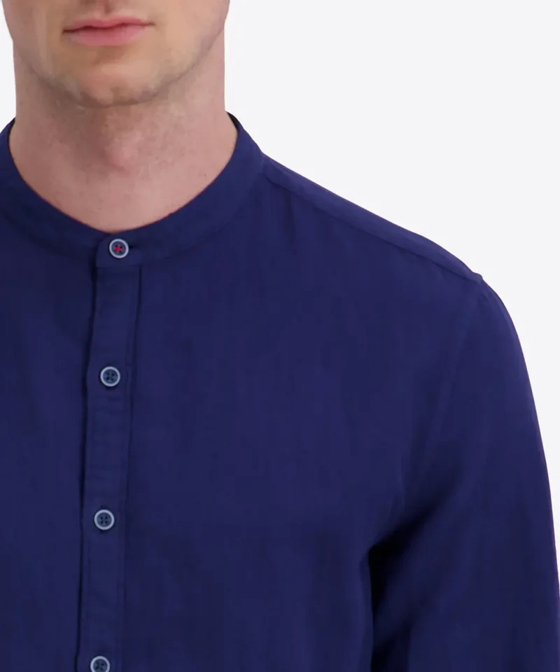 Timezone Stand-up-collar Shirt , Iris Blue - Image 5