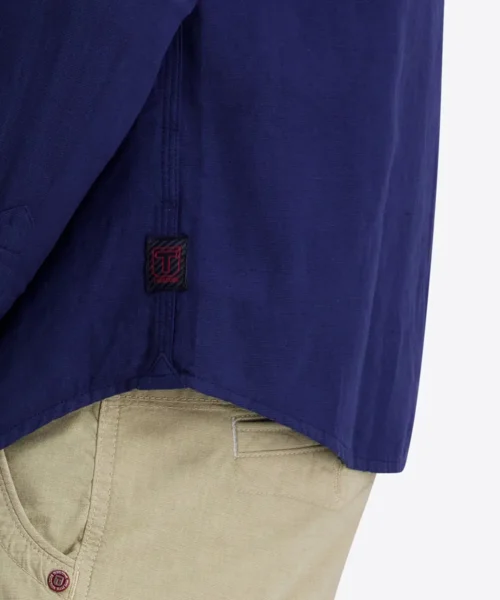 Timezone Stand-up-collar Shirt , Iris Blue image4