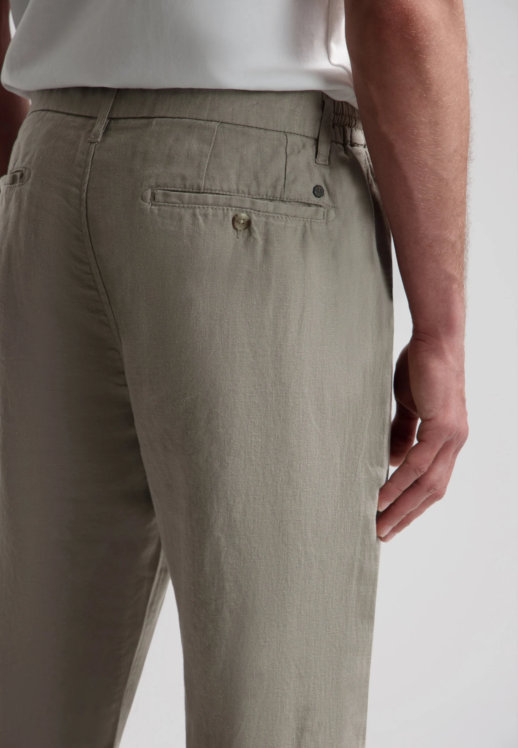Dstrezzed 501822 100% Crispy Linen Pants Vintage Khaki - Image 3