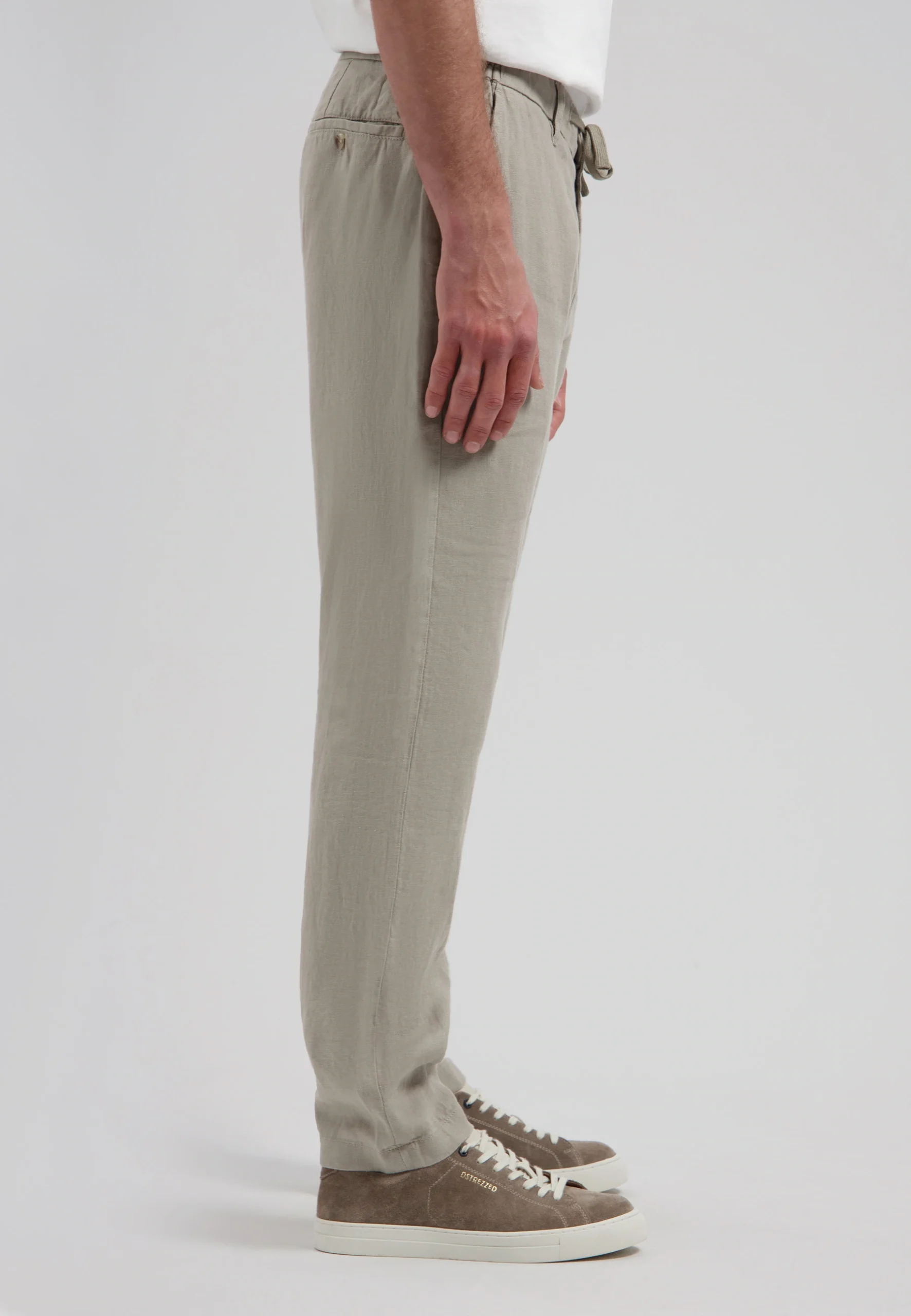 Dstrezzed 501822 100% Crispy Linen Pants Vintage Khaki - Image 4