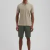 Dstrezzed  Organic Cotton V-Neck Polo 240022 Vintage Khaki - Image 2