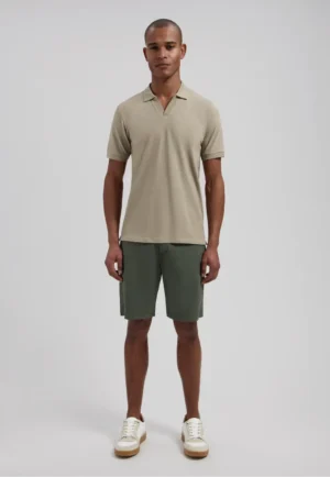 Alternative view of Dstrezzed 240022 Organic Cotton V-Neck Polo Vintage Khaki
