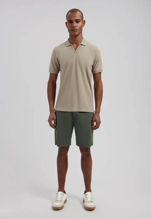 Alternative view of Dstrezzed 240022 Organic Cotton V-Neck Polo Vintage Khaki