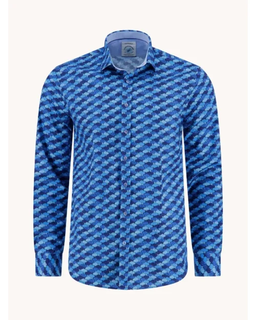 A Fish Named Fred  Graphic shirt in cobalt blue