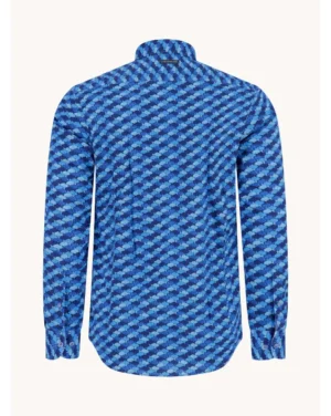 Alternative view of A Fish Named Fred  Graphic shirt in cobalt blue