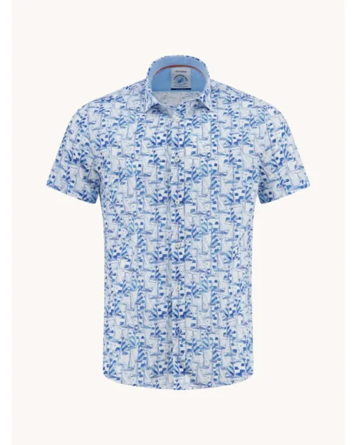 A Fish Named Fred 33.054 Short S.  Sailing boats Cotton/Linen shirt