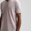 Dstrezzed  Organic Cotton V-Neck Polo 240022 Violet Ice - Image 3