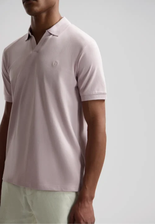 Dstrezzed 240022 Organic Cotton V-Neck Polo Violet Ice image1