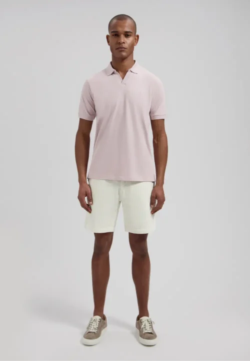 Alternative view of Dstrezzed 240022 Organic Cotton V-Neck Polo Violet Ice