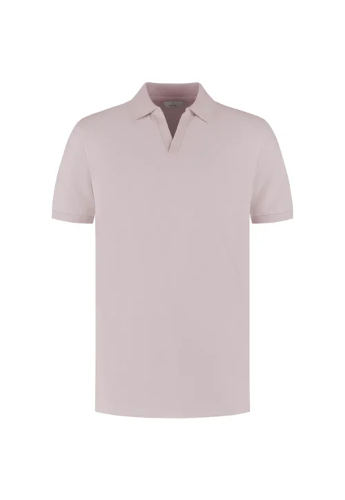 Dstrezzed 240022 Organic Cotton V-Neck Polo Violet Ice image2
