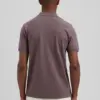 Dstrezzed Organic Cotton V-Neck Polo 240022 Purple Grey - Image 3