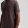 Dstrezzed Organic Cotton V-Neck Polo 240022 Purple Grey - Image 4