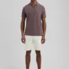 Dstrezzed Organic Cotton V-Neck Polo 240022 Purple Grey - Image 2