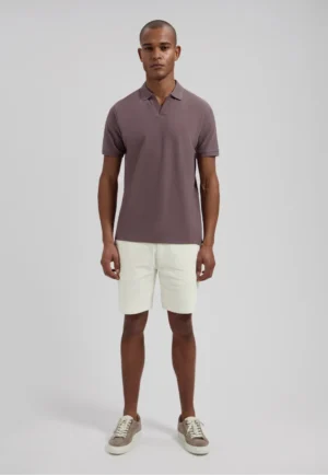 Alternative view of Dstrezzed 240022 Organic Cotton V-Neck Polo Purple Grey