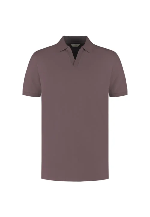 Dstrezzed 240022 Organic Cotton V-Neck Polo Purple Grey image3
