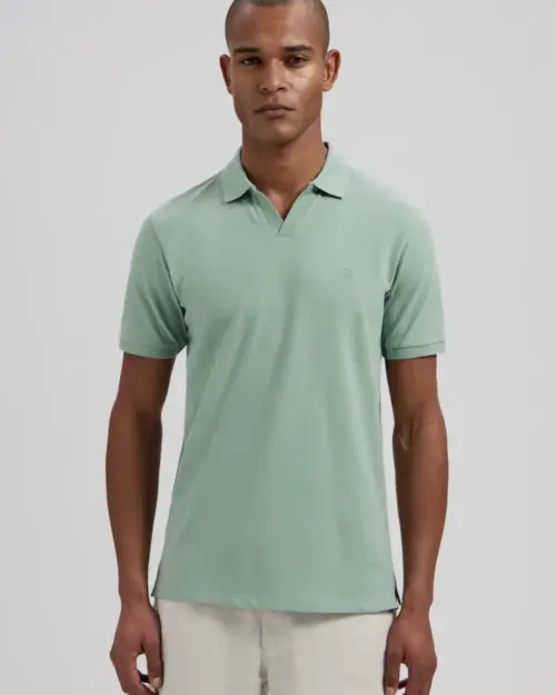 Dstrezzed Organic Cotton V-Neck Polo 240022 Green bay