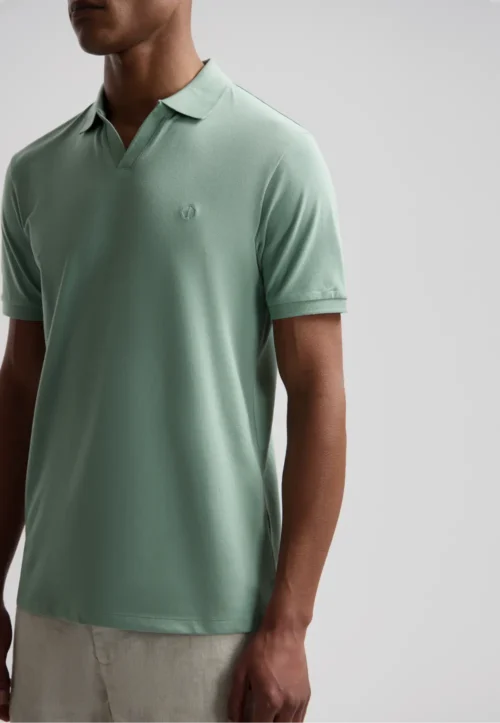 Dstrezzed 240022 Organic Cotton V-Neck Polo Green bay image2