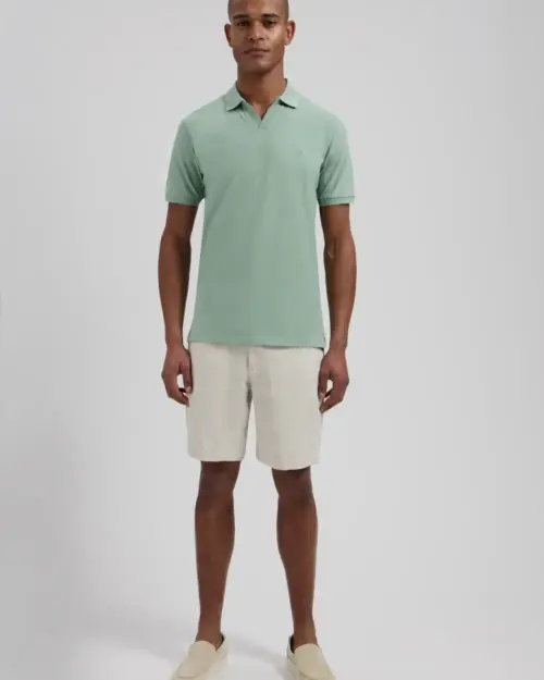 Alternative view of Dstrezzed  Organic Cotton V-Neck Polo 240022 Green bay