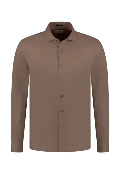 Dstrezzed 303710- The Jagger Shirt 100% Linen, Grey brown - Image 5