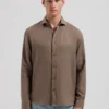 Dstrezzed 303710- The Jagger Shirt 100% Linen, Grey brown