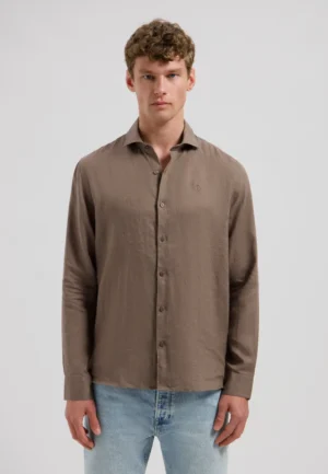 Dstrezzed 303710- The Jagger Shirt 100% Linen, Grey brown