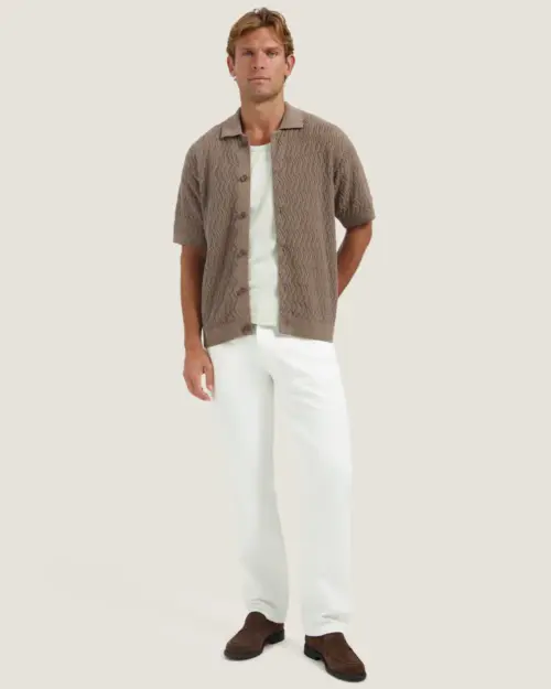Alternative view of Dstrezzed  Joey Shortsleeve Cardigan 421200 Walnut