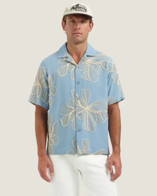 Dstrezzed Jackson Embroidery Shirt Provincial Blue
