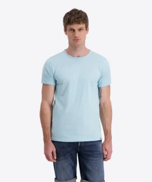 Timezone Cotton Ripped Basic T-Shirt Crystal Blue