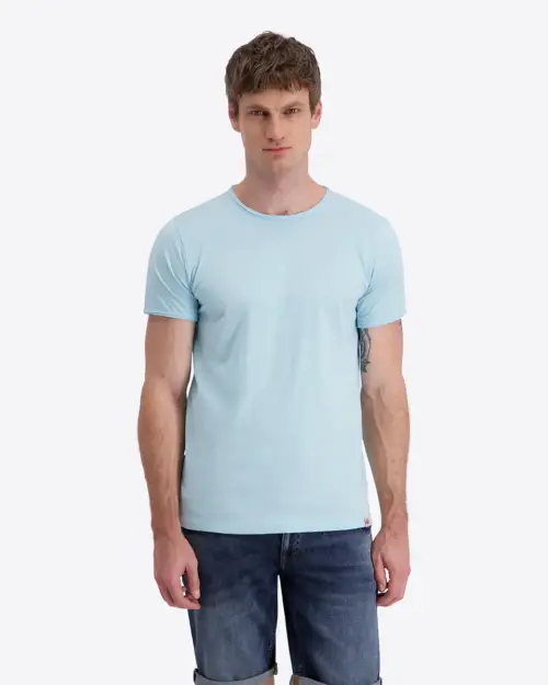 Timezone Cotton Ripped Basic T-Shirt 20272.6233-50 Crystal Blue