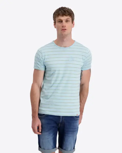 Timezone  Pin Stripe T-Shirt 20336.6233-32 Crystal Blue