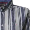 Timezone Cotton/Linen Blend Short Sleeve Shirt 30176.1178 Blue Multi Stripe - Image 2