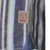 Timezone Cotton/Linen Blend Short Sleeve Shirt 30176.1178 Blue Multi Stripe - Image 4