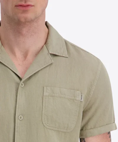 Timezone Linen Blend Shirt Light Khaki image3