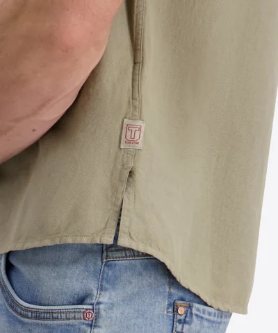 Timezone Linen Blend Shirt Light Khaki image4