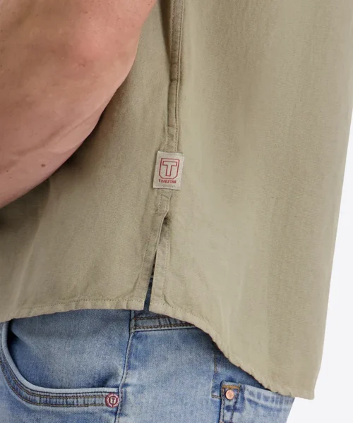 Timezone  Linen Blend Shirt Light Khaki - Image 6